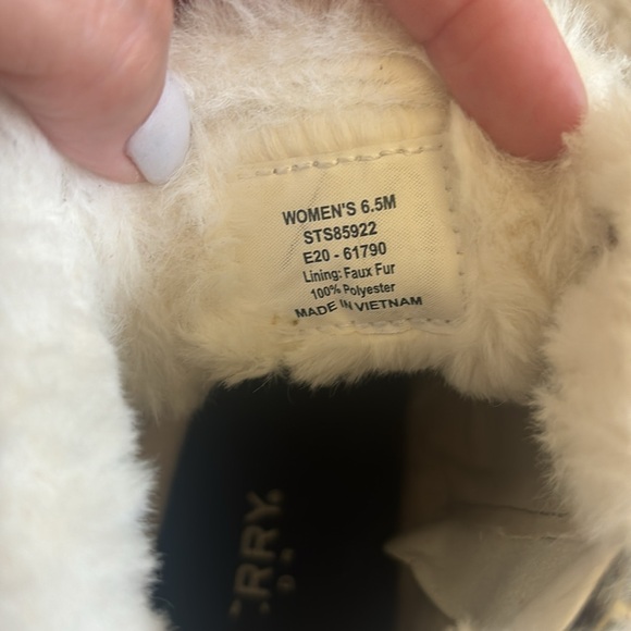 Sperry Top Sider Crest Faux Fur High Top Sneaker Animal Print Tan 6.5M - Picture 5 of 5